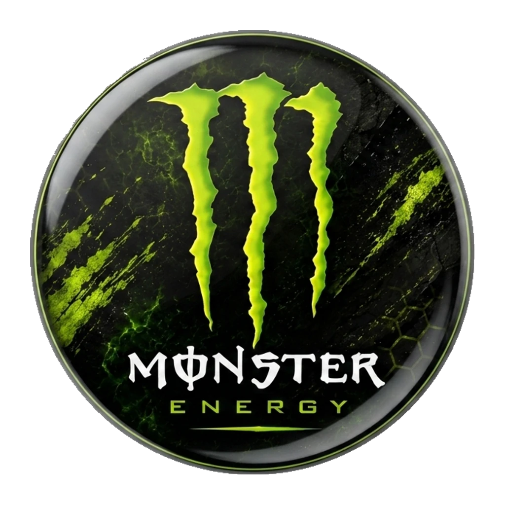Mockup de botton de Monster Energy