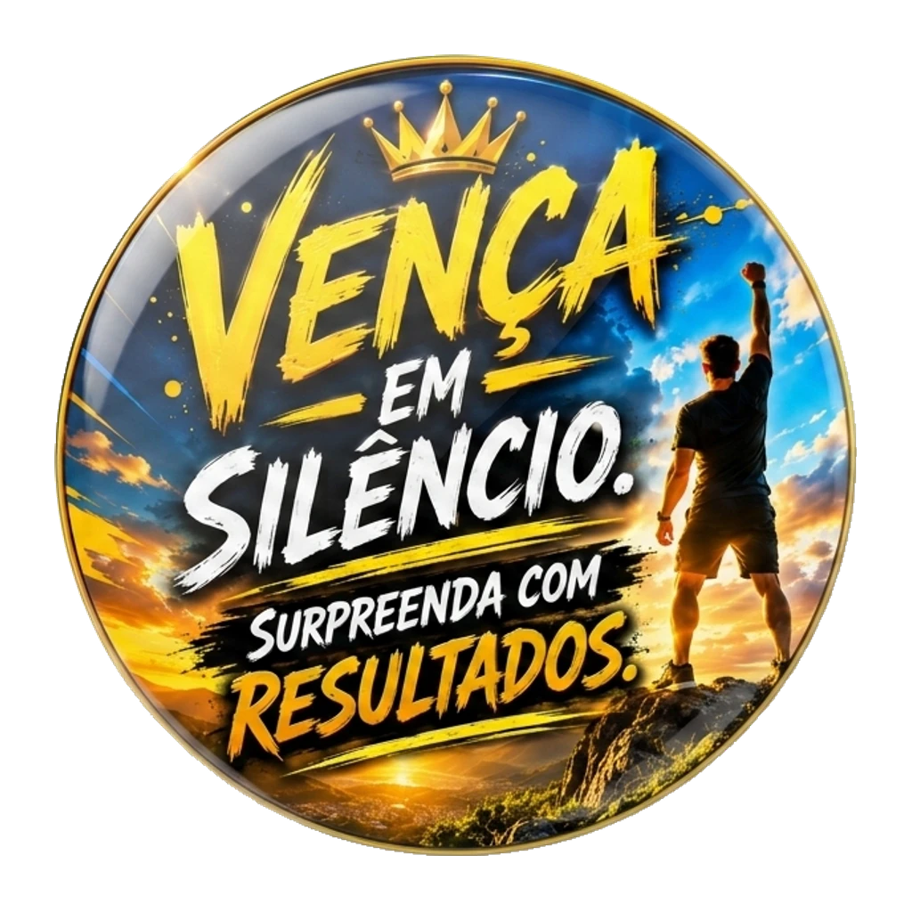 Mockup de botton de Vença em silêncio