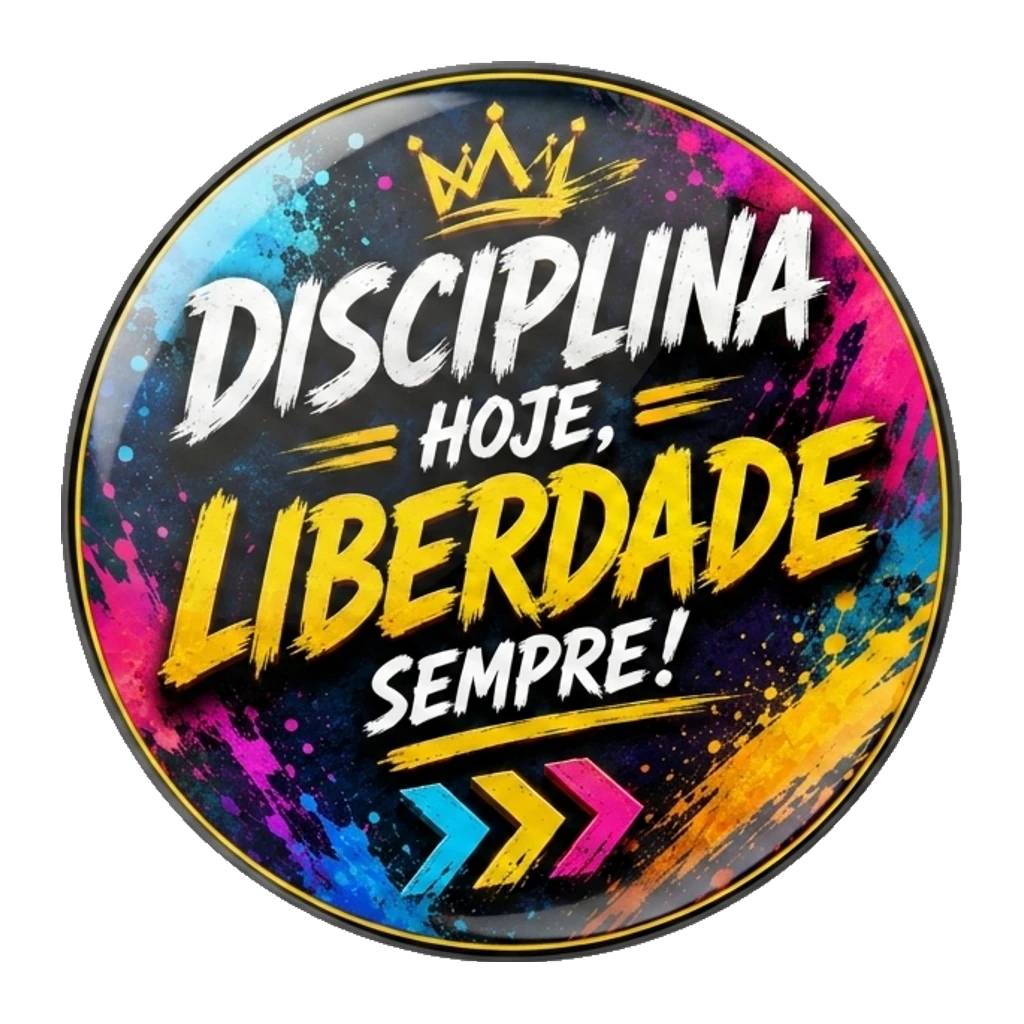 Mockup de botton de Disciplina hoje, liberdade sempre