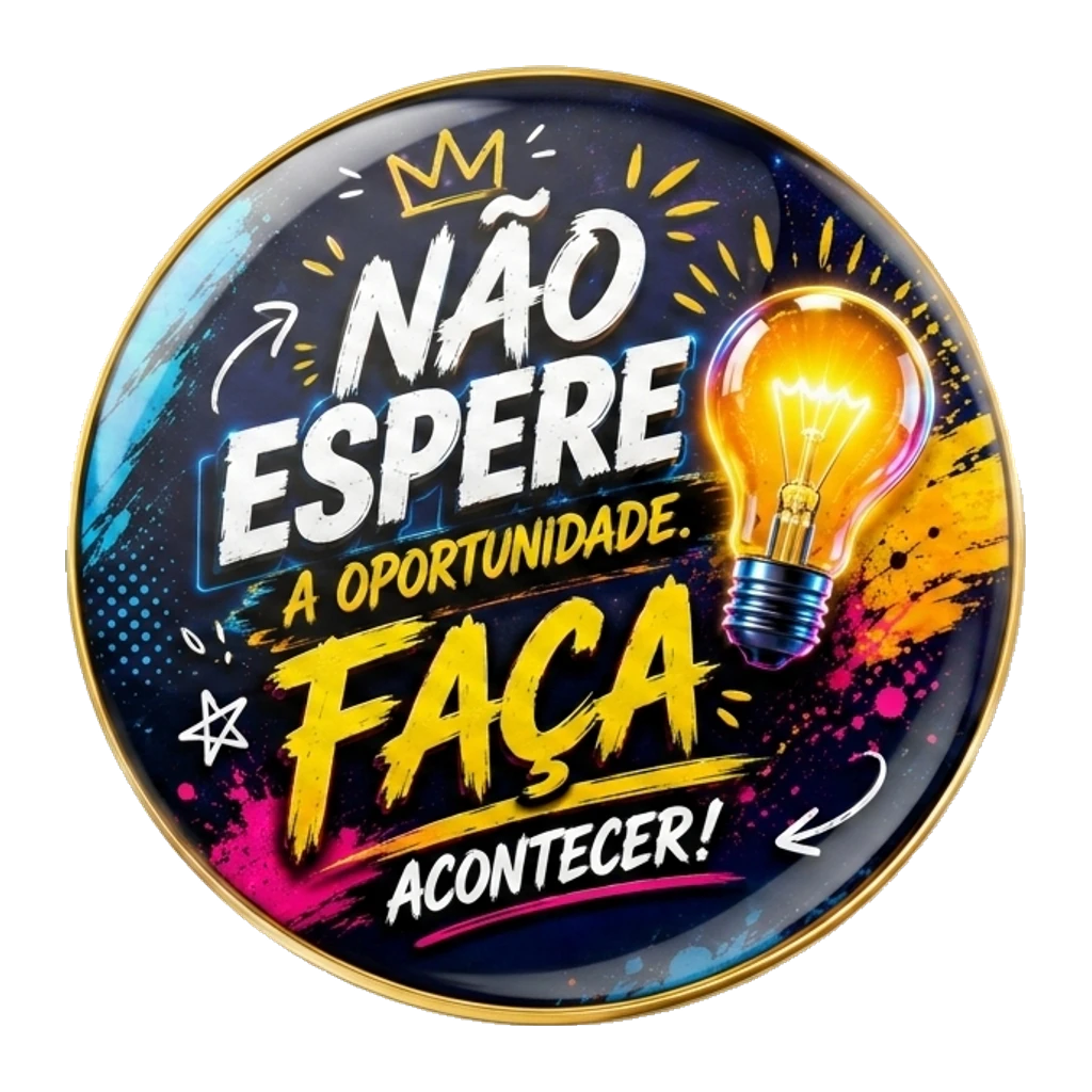 Mockup de botton de Não espere a oportunidade. Faça acontecer!