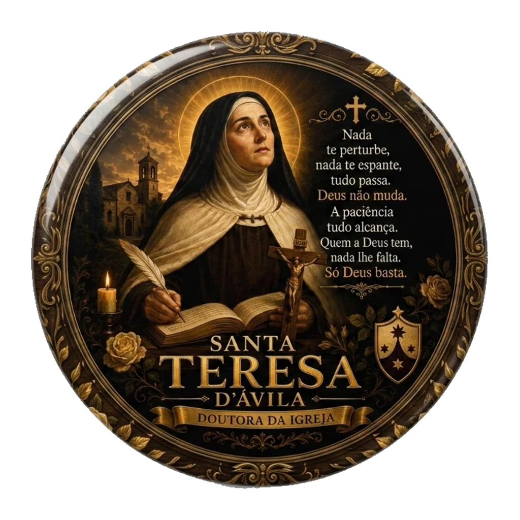 Mockup de botton de Santa Teresa d'Ávila